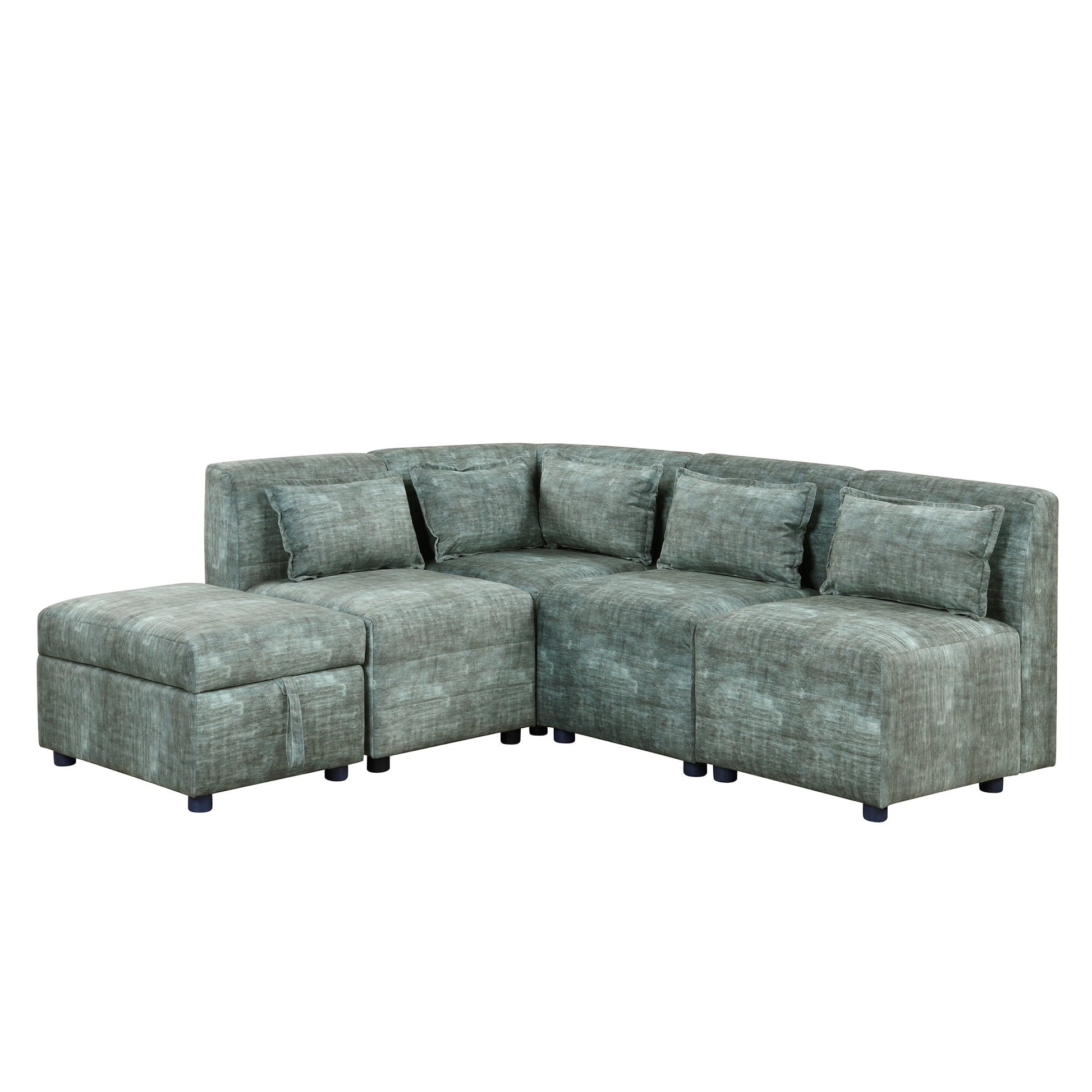 Free-Combined Sectional Sofa 5-seater Modular Couches with Storage - Magniastore