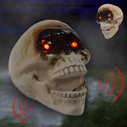 Animated Floating Skeleton Decorations Realistic Halloween Skull Heads Halloween Decorations Scary Sound Spooky Decoration - Magniastore