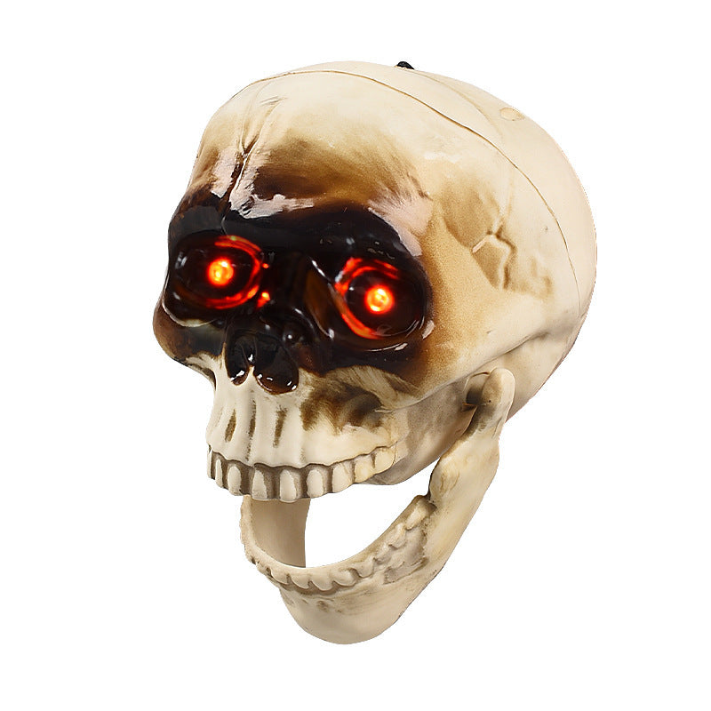 Animated Floating Skeleton Decorations Realistic Halloween Skull Heads Halloween Decorations Scary Sound Spooky Decoration - Magniastore