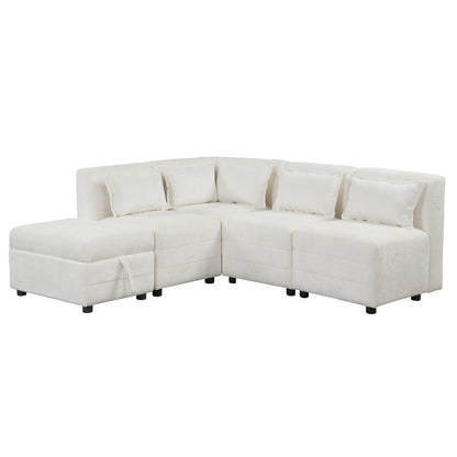 Free-Combined Sectional Sofa 5-seater Modular Couches with Storage - Magniastore