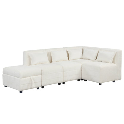 Free-Combined Sectional Sofa 5-seater Modular Couches with Storage - Magniastore