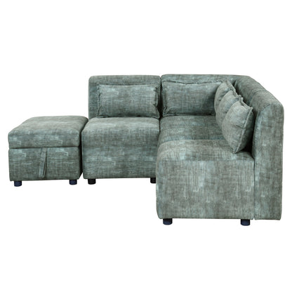 Free-Combined Sectional Sofa 5-seater Modular Couches with Storage - Magniastore