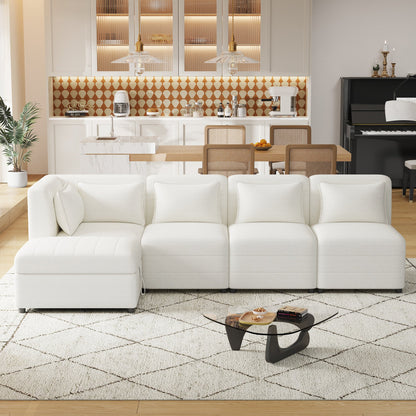 Free-Combined Sectional Sofa 5-seater Modular Couches with Storage - Magniastore