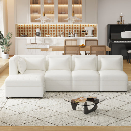 Free-Combined Sectional Sofa 5-seater Modular Couches with Storage - Magniastore