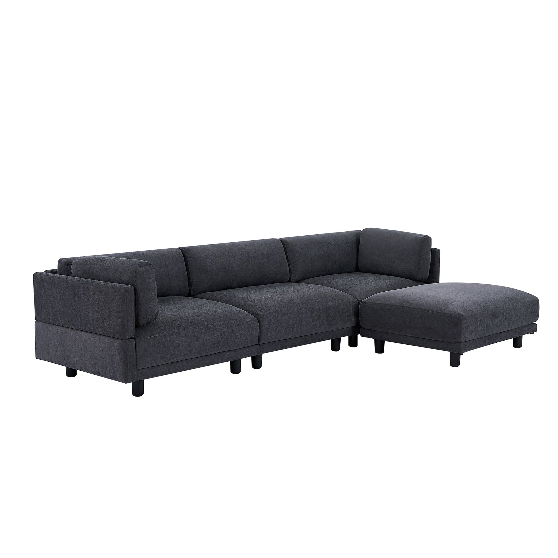 Upholstery Convertible Sectional Sofa, L Shaped Couch with Reversible - Magniastore