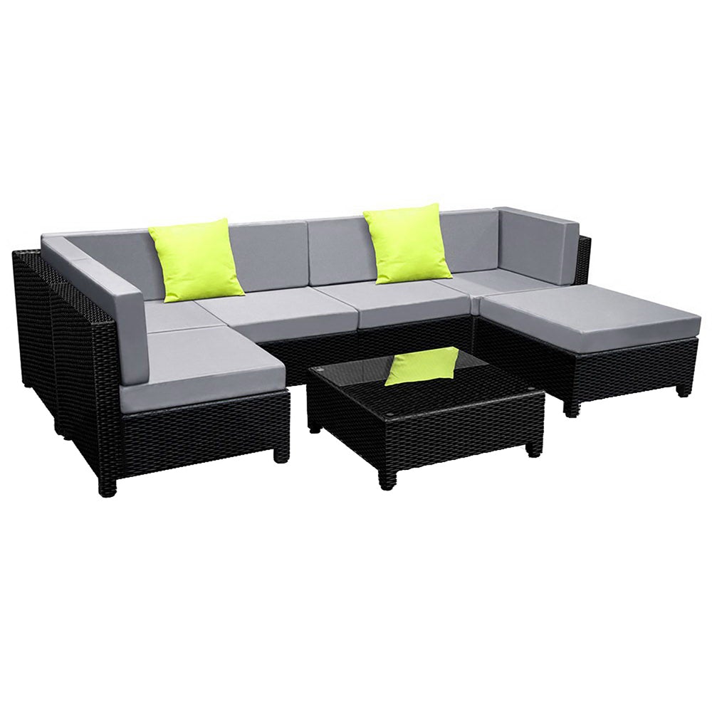 Gardeon 7PC Sofa Set Outdoor Furniture Lounge Setting Wicker Couches - Magniastore