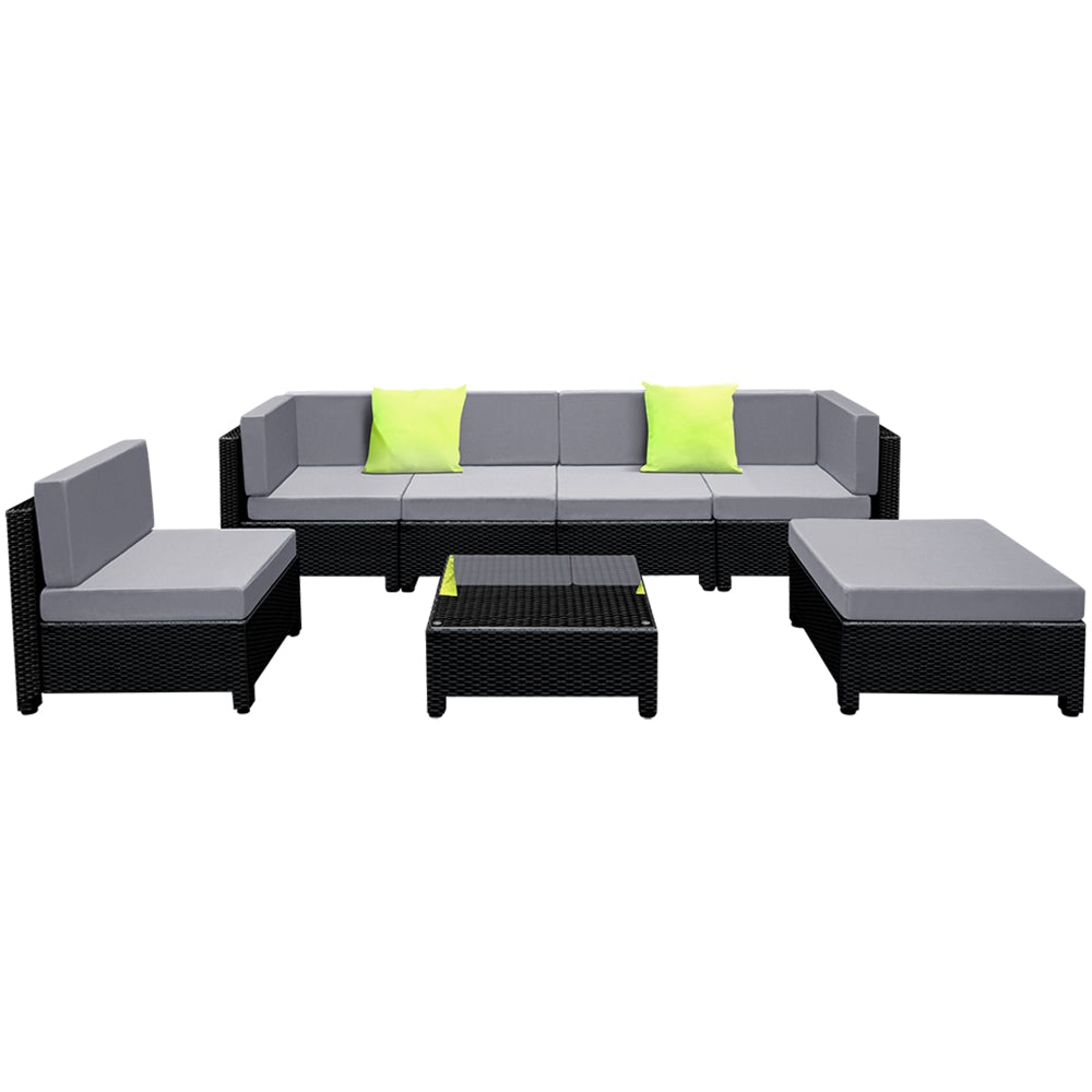 Gardeon 7PC Sofa Set Outdoor Furniture Lounge Setting Wicker Couches - Magniastore