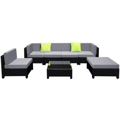 Gardeon 7PC Sofa Set Outdoor Furniture Lounge Setting Wicker Couches - Magniastore