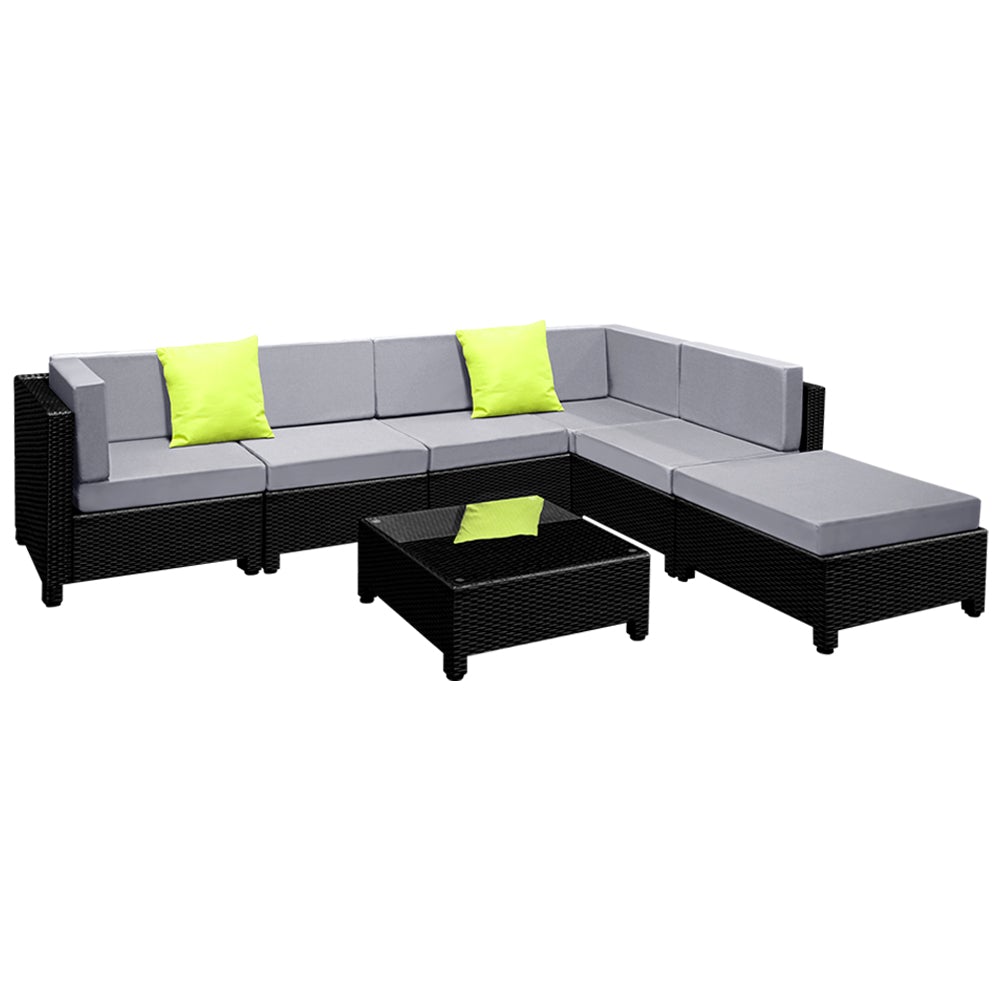 Gardeon 7PC Sofa Set Outdoor Furniture Lounge Setting Wicker Couches - Magniastore