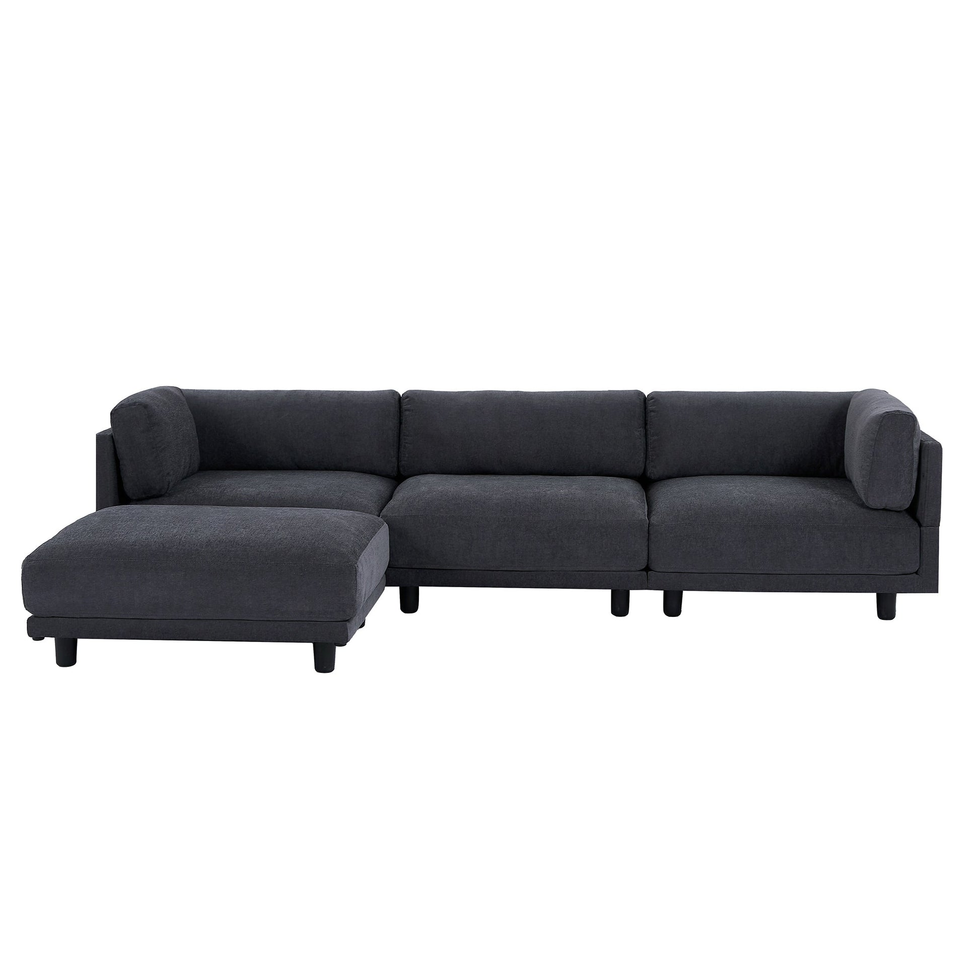 Upholstery Convertible Sectional Sofa, L Shaped Couch with Reversible - Magniastore