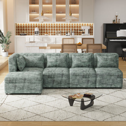 Free-Combined Sectional Sofa 5-seater Modular Couches with Storage - Magniastore