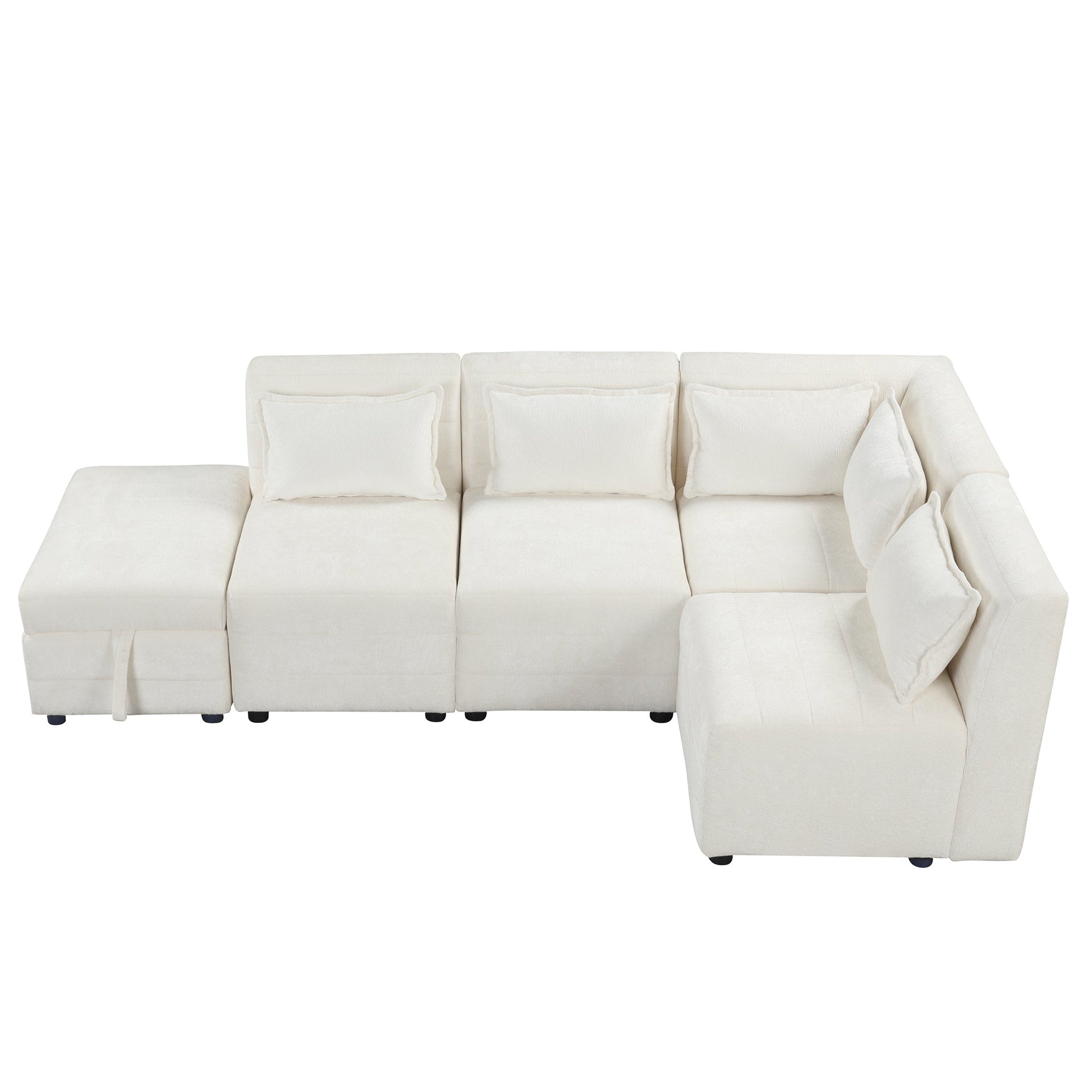 Free-Combined Sectional Sofa 5-seater Modular Couches with Storage - Magniastore