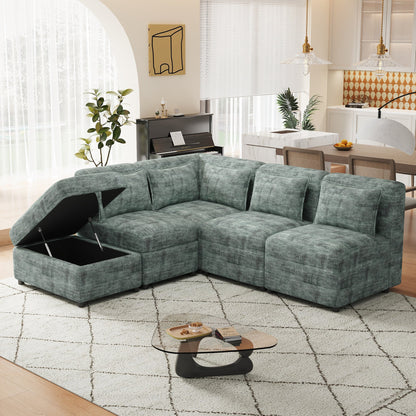 Free-Combined Sectional Sofa 5-seater Modular Couches with Storage - Magniastore