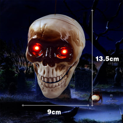 Animated Floating Skeleton Decorations Realistic Halloween Skull Heads Halloween Decorations Scary Sound Spooky Decoration - Magniastore